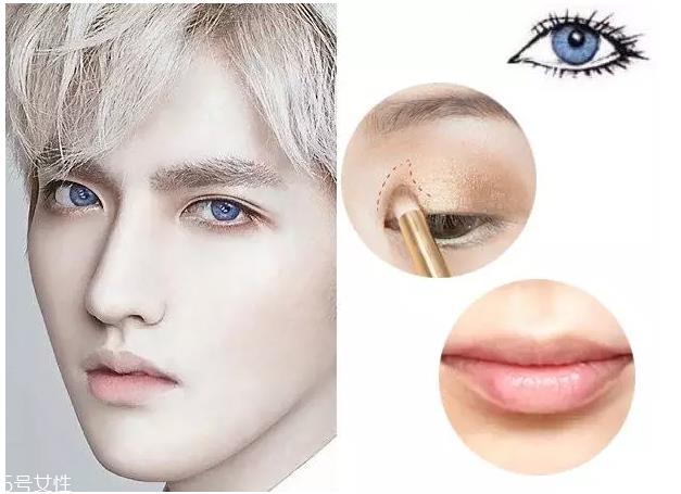 蓝色美瞳涂什么口红好看 蓝色美瞳妆图片