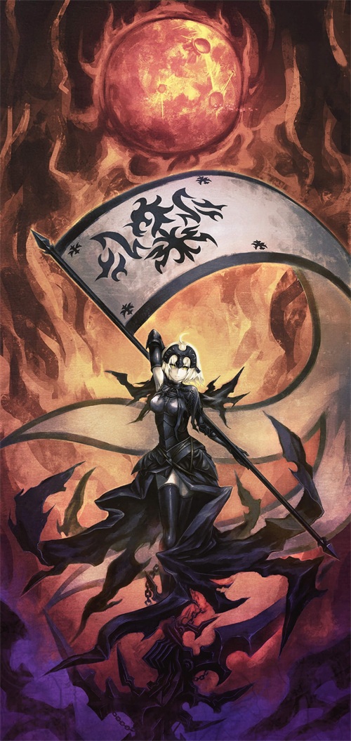 黑贞德，贞德手机壁纸，出自fate系列的人物