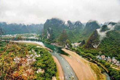 ​桂林兴坪老寨山风景真美，只因山路险峻，平时难见游客