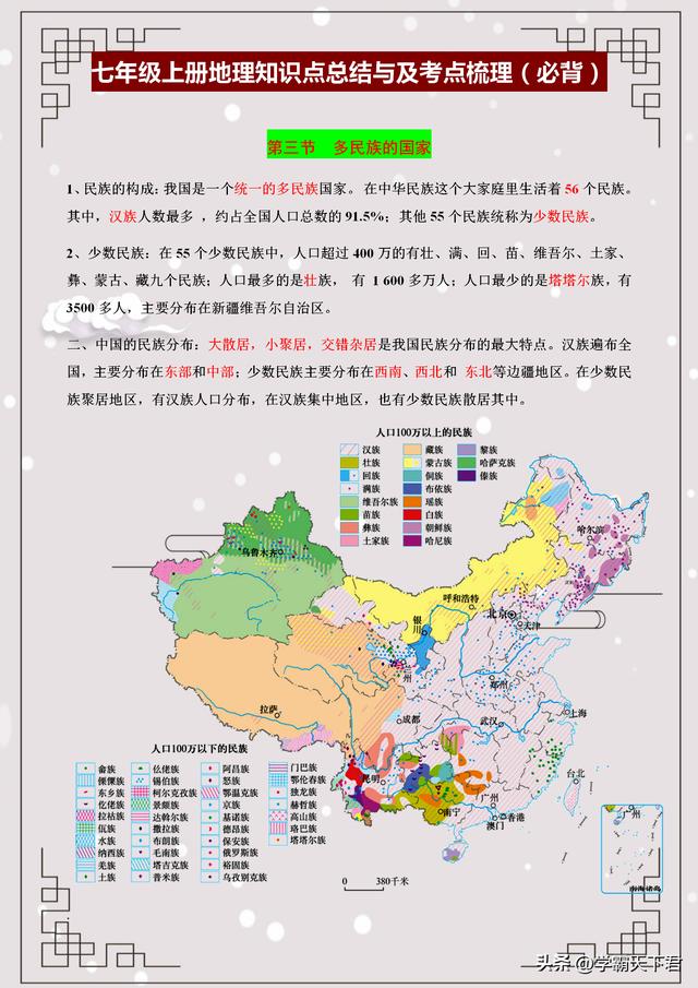 七年级上册地理150条考点梳理(七年级地理考点总结梳理)(10)