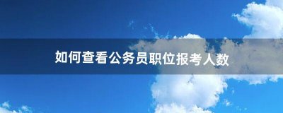 如何查看公务员职位报考人数