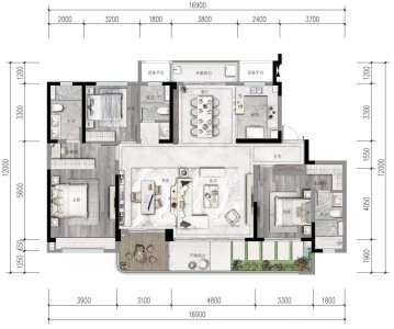 200㎡接近完美的大平层户型,大家看看能给打几分