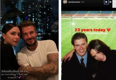 ​贝克汉姆夫妇庆祝结婚纪念日，23年感情不变，小贝放飞告白气球