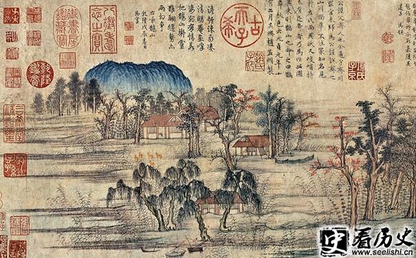 赵孟頫鹊华秋色局部