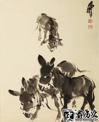 黄胄画的毛驴