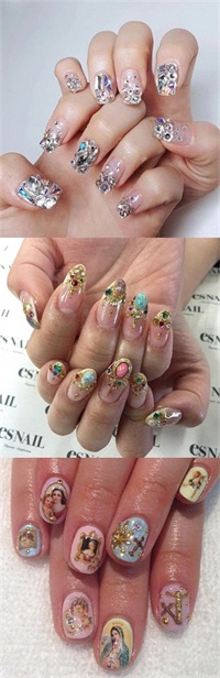 2020夏，13款超闪水钻美甲款式图分享
