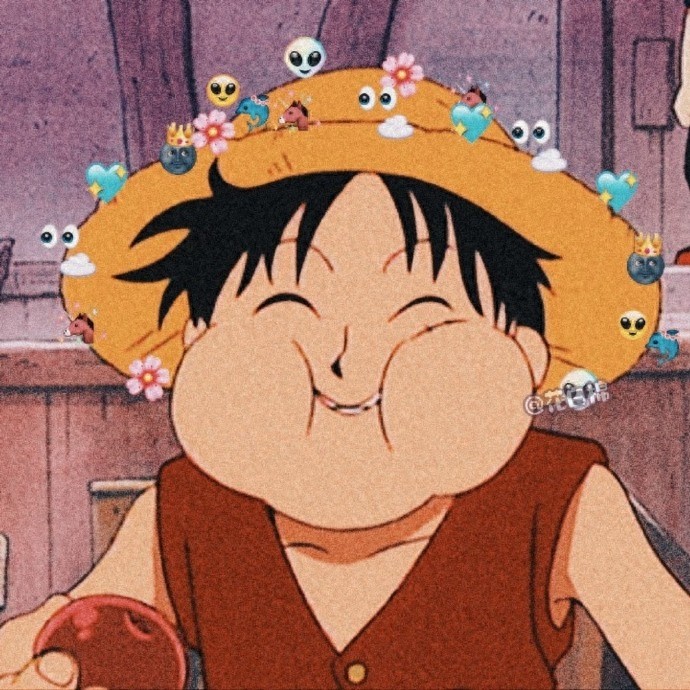 海贼王路飞头像 超级吃货 呆萌可爱男生头像