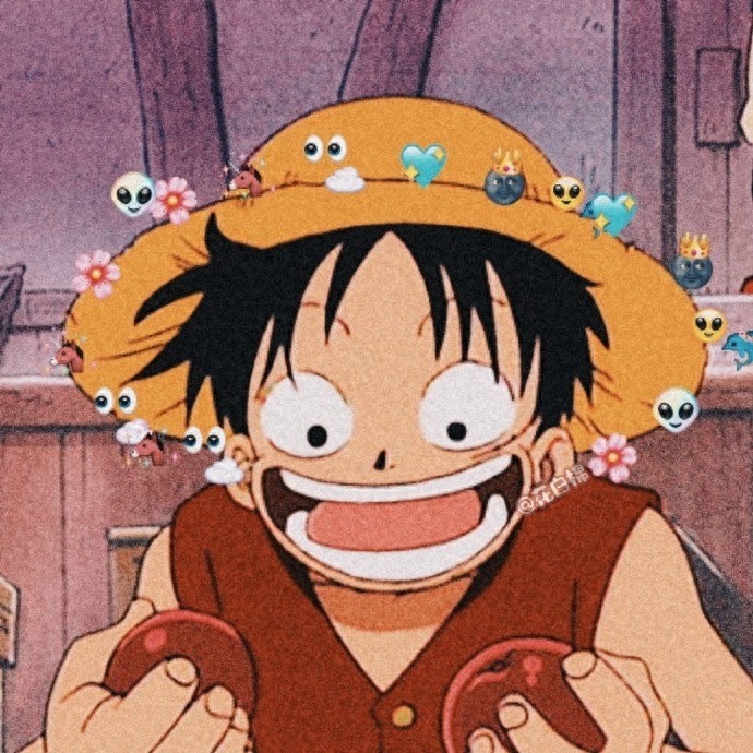 海贼王路飞头像 超级吃货 呆萌可爱男生头像